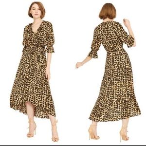 Misa Los Angeles cheetah print wrap Dress